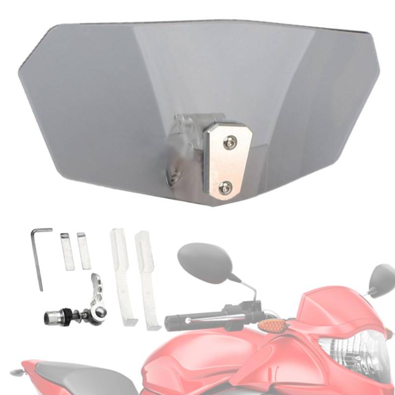 Universal Motorrad Windschutzscheibe - Einstellbarer Klipp-On Windschild Spoiler, Windabweiser für Motorcycle Screen von tintoke