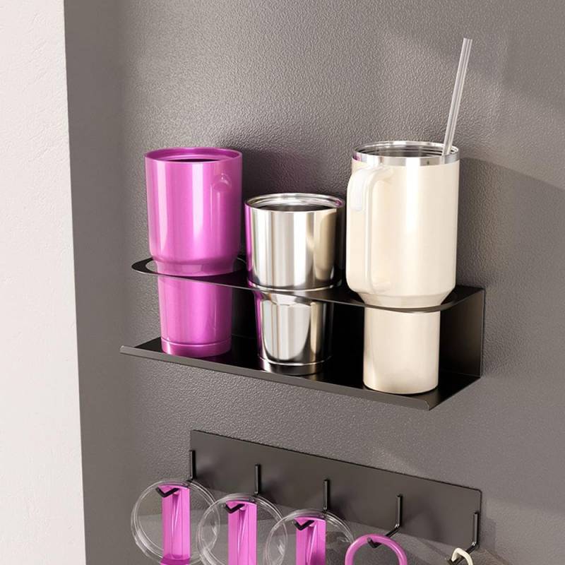 Metall-Wasserflaschen-Organizer für Stanley 30, 1,2 l Becher, magnetischer Wasserflaschen-Organizer, magnetischer Getränkehalter für Kühlschrank, Becheraufbewahrung, Zubehör für Küche (weißer von tkerinse