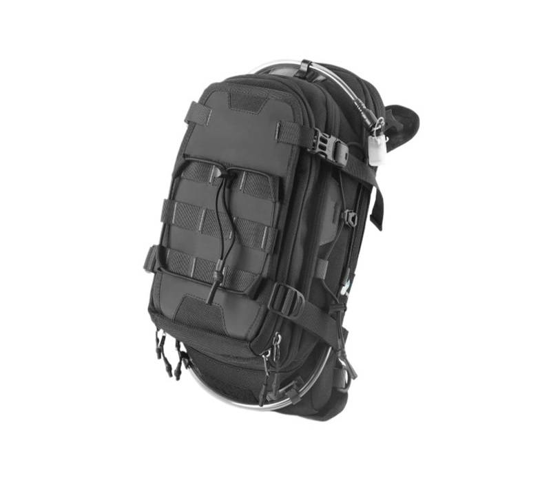 Motorradtasche Universal Motorrad Tank Tasche 9L Vielseitig Rucksack Mit Regen Abdeckung Mit 1,5 L Wasser Tasche MOLLE System Multi-Fach Motorrad Gepäckträgertaschen von tnbru