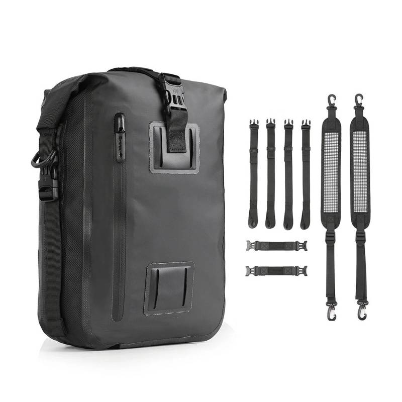 Motorradtasche wasserdichte Seitensitz-Motor-Pack-Tank-Gepäcktasche Satteltasche Multifunktionales Reisegepäck Motorrad Gepäckträgertaschen(Black-8L) von tnbru