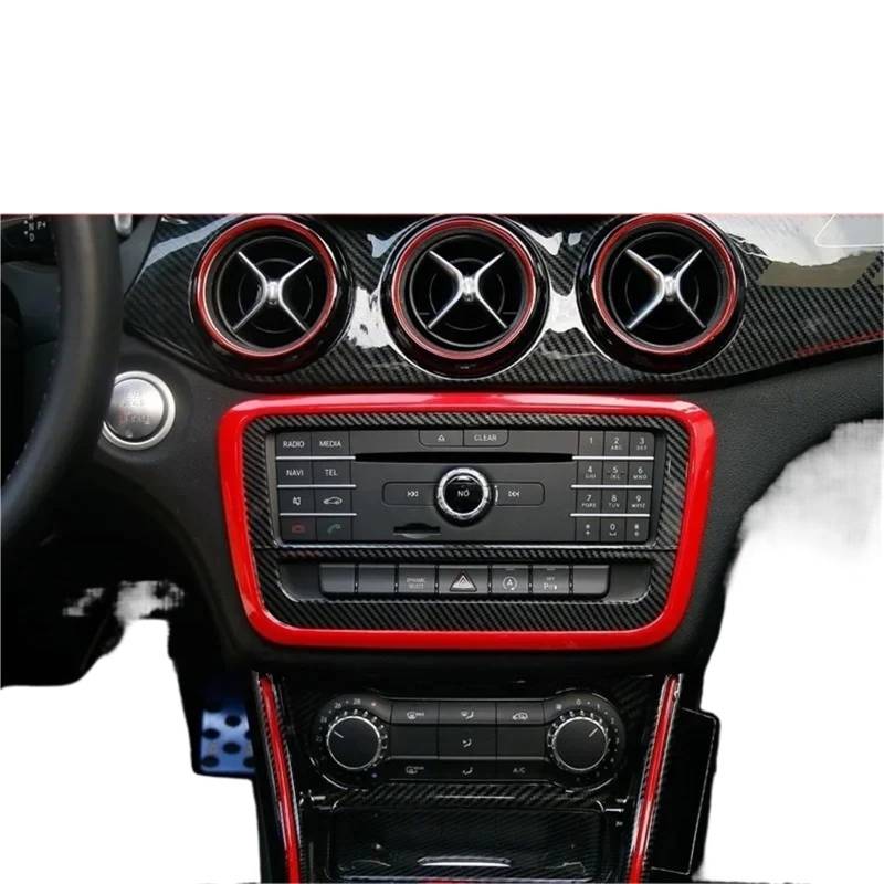 Zentrale Bedienfeld-Abdeckung Für Benz Für GLA Für CLA A Für Klasse W176 2013-2018 LHD ABS Kohlefaser Auto Mittelkonsole Wasserbecherhalter Verkleidung Trim Aufkleber Innen Zubehör(K) von tnbru