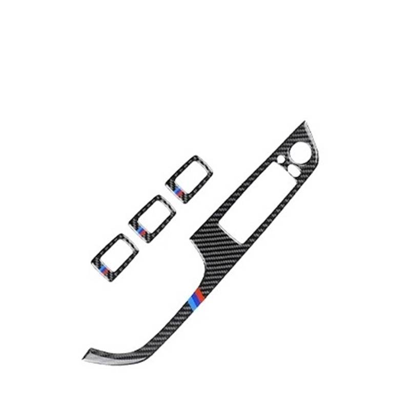 Zentrale Bedienfeld-Abdeckung Für E90 E92 E93 Kohlefaser-Aufkleber Fensterheber-Steuerung Fensterschalter Dekor Armlehne Panel Trim Car Styling Trim Aufkleber Innen Zubehör(A Style) von tnbru
