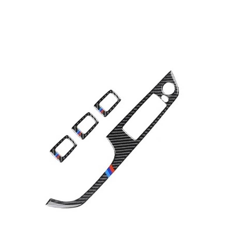 Zentrale Bedienfeld-Abdeckung Für E90 E92 E93 Kohlefaser-Aufkleber Fensterheber-Steuerung Fensterschalter Dekor Armlehne Panel Trim Car Styling Trim Aufkleber Innen Zubehör(C Style) von tnbru