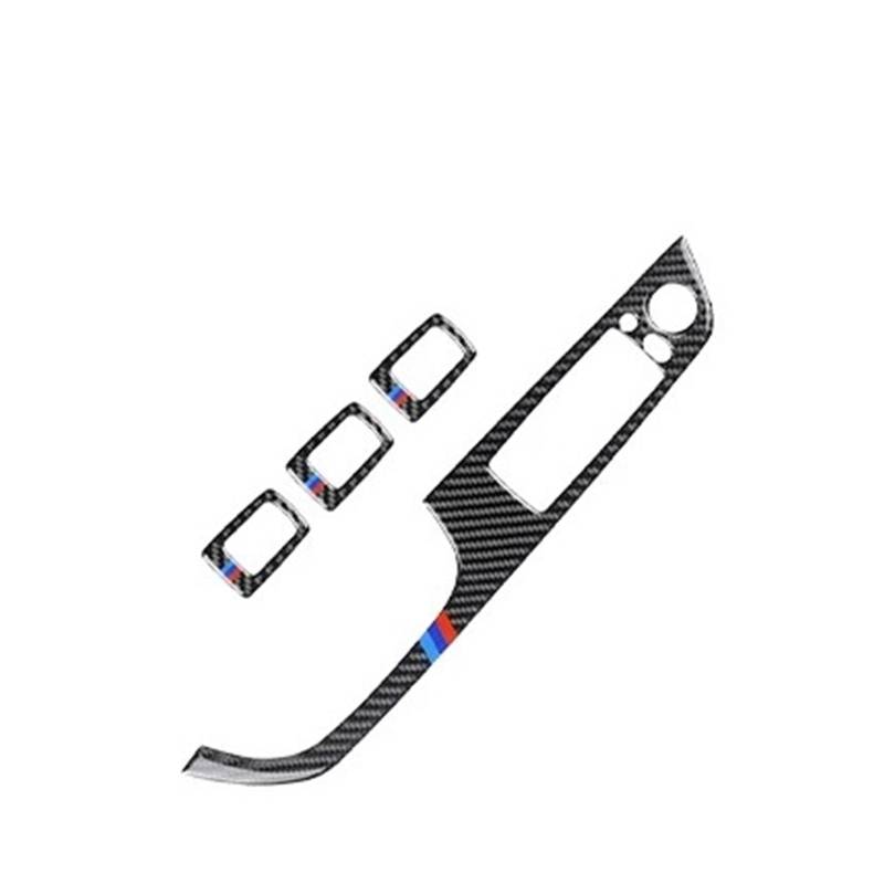Zentrale Bedienfeld-Abdeckung Für E90 E92 E93 Kohlefaser-Aufkleber Fensterheber-Steuerung Fensterschalter Dekor Armlehne Panel Trim Car Styling Trim Aufkleber Innen Zubehör(F Style) von tnbru