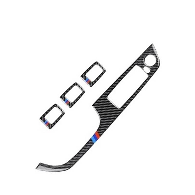 Zentrale Bedienfeld-Abdeckung Für E90 E92 E93 Kohlefaser-Aufkleber Fensterheber-Steuerung Fensterschalter Dekor Armlehne Panel Trim Car Styling Trim Aufkleber Innen Zubehör(H Style) von tnbru