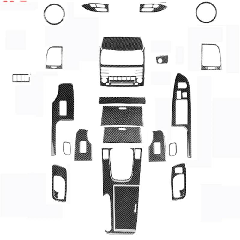 Zentrale Bedienfeld-Abdeckung Für Für TSX 2004 2005 2006 2007 2008 Refit Carbon Fiber Auto Geschmiedet Carbon Set Innen Getriebe Shift Tür Panel Aufkleber Trim Aufkleber Innen Zubehör(Set-Black) von tnbru