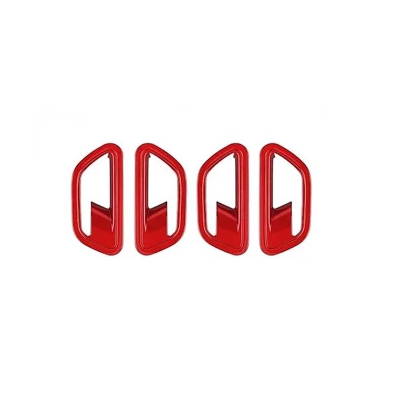 Zentrale Bedienfeld-Abdeckung Für Hyundai Für KONA 2024 2025 ABS Rot Getriebe Shift Panel Abdeckung Trim Fenster Schalter Lift Panel Abdeckung Trim Styling Innere Zubehör Trim Aufkleber Innen Zubehör( von tnbru