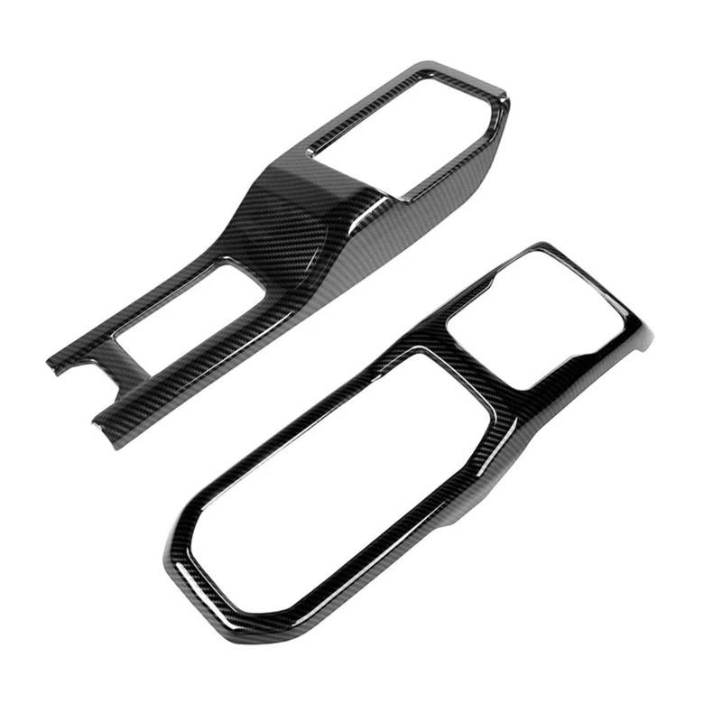 Zentrale Bedienfeld-Abdeckung Für Jeep Für Wrangler JL 2018-2023 Carbon Fiber Gear Shift Panel Trim Abdeckung Automatische Dekoration Innen Zubehör 4WD Empat Trim Aufkleber Innen Zubehör(Black Carbon von tnbru
