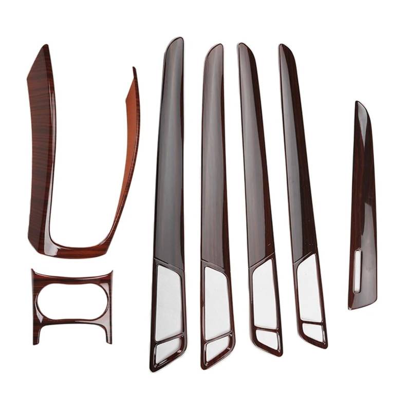 Zentrale Bedienfeld-Abdeckung Für Q5 2010-2016 Auto LHD Konsole Armlehne Gangschaltung Dekoration Rahmen Abdeckung Trim Carbon Faser Farbe Innen Trim Aufkleber Innen Zubehör(Peach Wood 1set) von tnbru