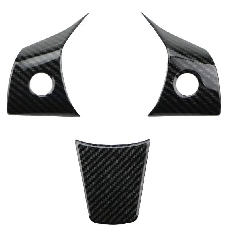 Zentrale Bedienfeld-Abdeckung Für Tesla Für Modell 3 2016-2022 Für Modell Für Y 2019-2022 Zubehör Carbon Fiber Auto Lenkrad Tasten Panel Aufkleber Trim Abdeckung Trim Aufkleber Innen Zubehör(3Pcs styl von tnbru