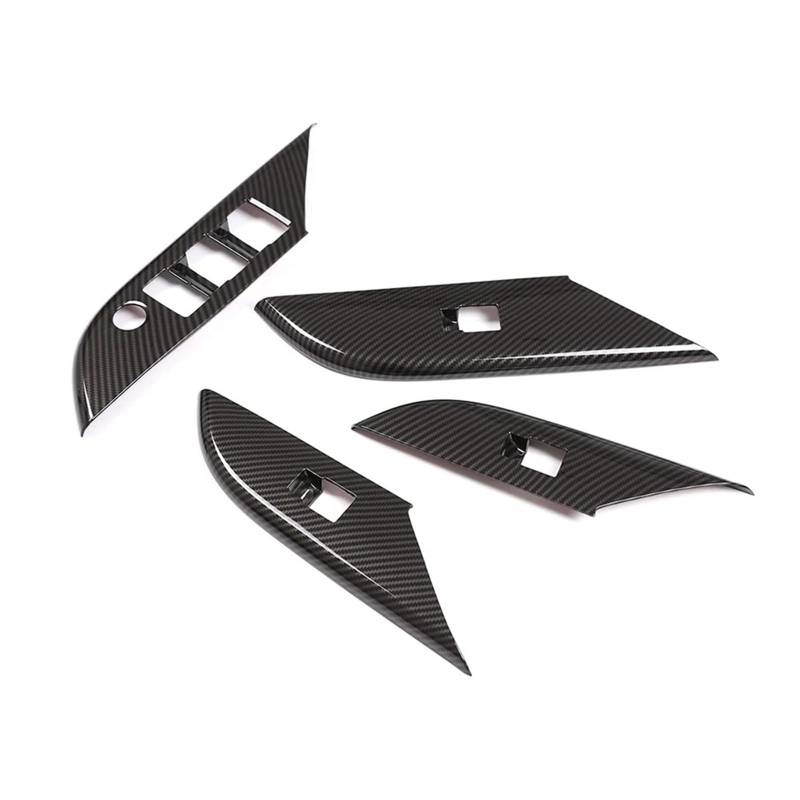 Zentrale Bedienfeld-Abdeckung Für Toyota Für Hilux 2015 2016 2017 2018 2019 2020 2021 (ABS Carbon Fiber) Auto Tür Armlehne Fenster Schalter Panel Abdeckung Trim Trim Aufkleber Innen Zubehör von tnbru
