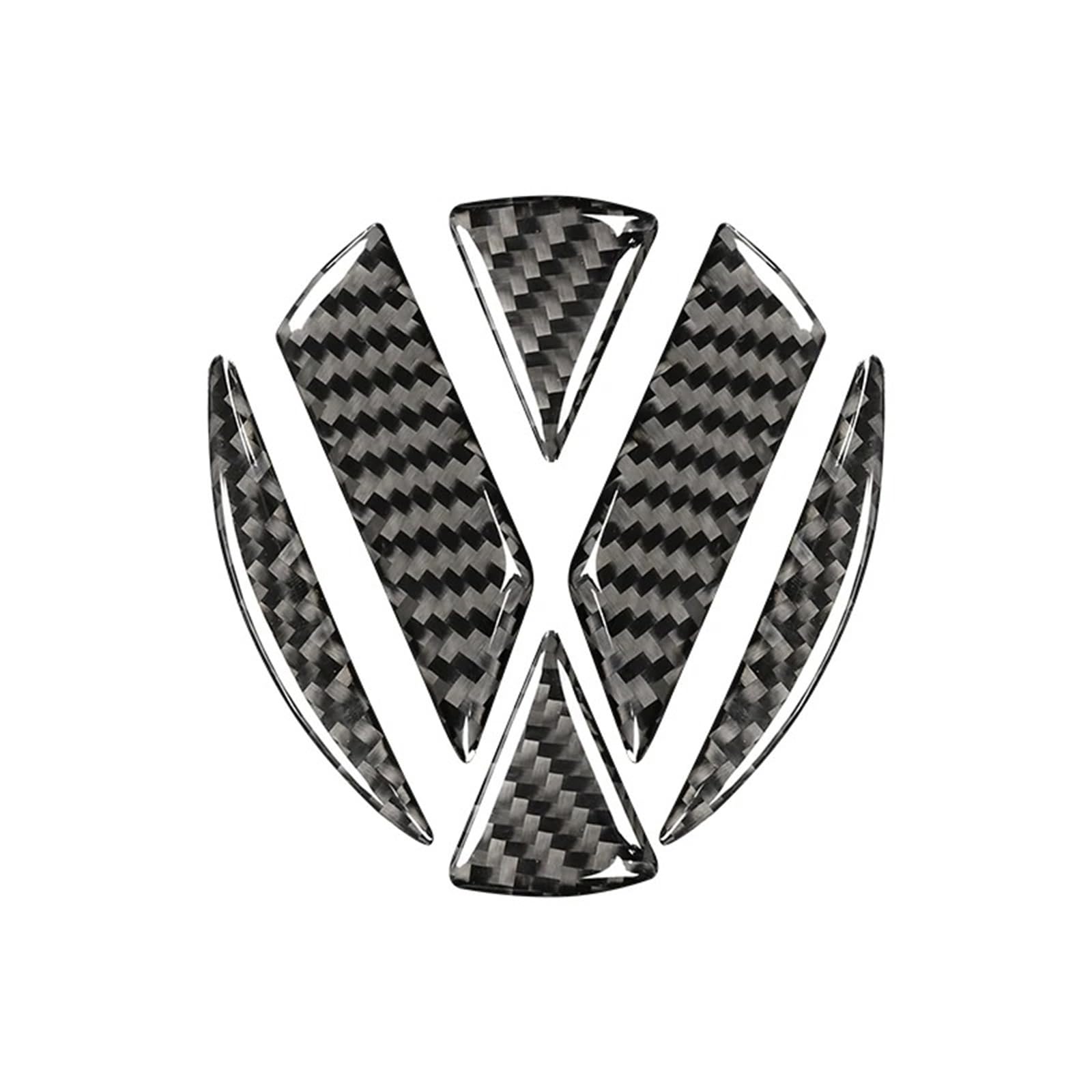 Zentrale Bedienfeld-Abdeckung Für VW Für Golf 7 Für GTI Mk7 2013-2019 Kohlefaser Auto Vorne Und Hinten Logo Dekorative Aufkleber Zierleiste Autozubehör Trim Aufkleber Innen Zubehör(Front Logo) von tnbru