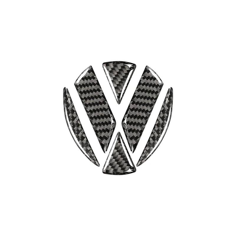 Zentrale Bedienfeld-Abdeckung Für VW Für Golf 7 Für GTI Mk7 2013-2019 Kohlefaser Auto Vorne Und Hinten Logo Dekorative Aufkleber Zierleiste Autozubehör Trim Aufkleber Innen Zubehör(Rear Logo) von tnbru