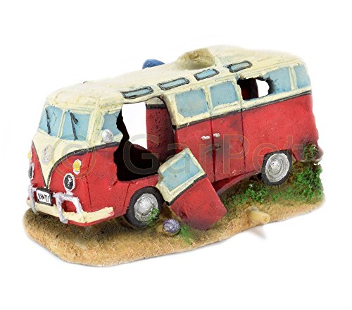 Aquarium Deko Transporter Hippie Bus Bulli Auto T1 Autowrack Wrack Aquarien Deko von tommi