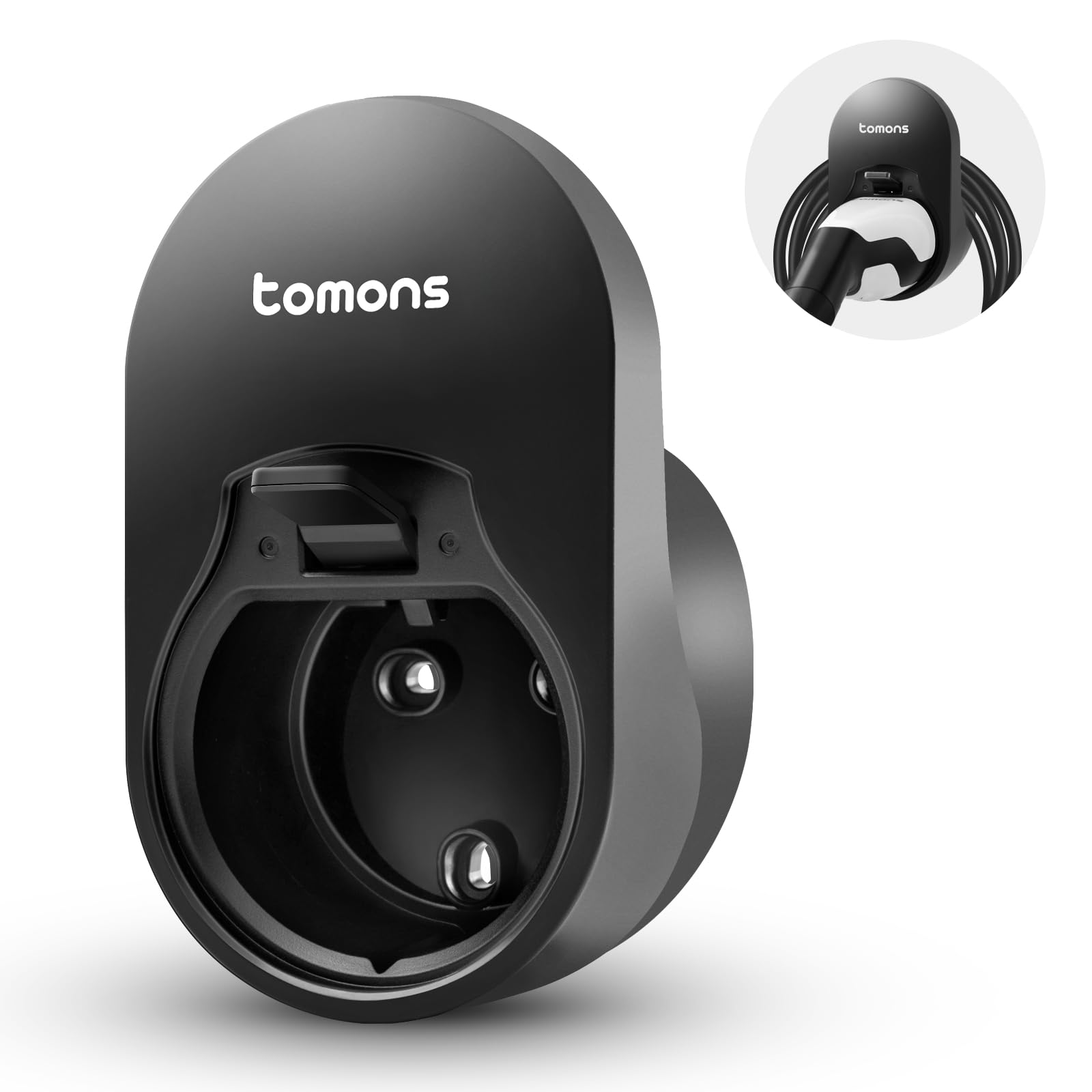 tomons Typ 2 Wandhalterung für Ladekabel,kompatibel mit EU-Standard Typ 2 Steckern, EV-Ladekabel-Organizer, geeignet für den Innen- und Außenbereich - Schwarz tomons Typ 2 Wandhalterung für Ladekabel,kompatibel mit EU-Standard Typ 2 Steckern, EV-Ladekabel-Organizer, geeignet für den Innen- und Außenbereich - Schwarz von tomons