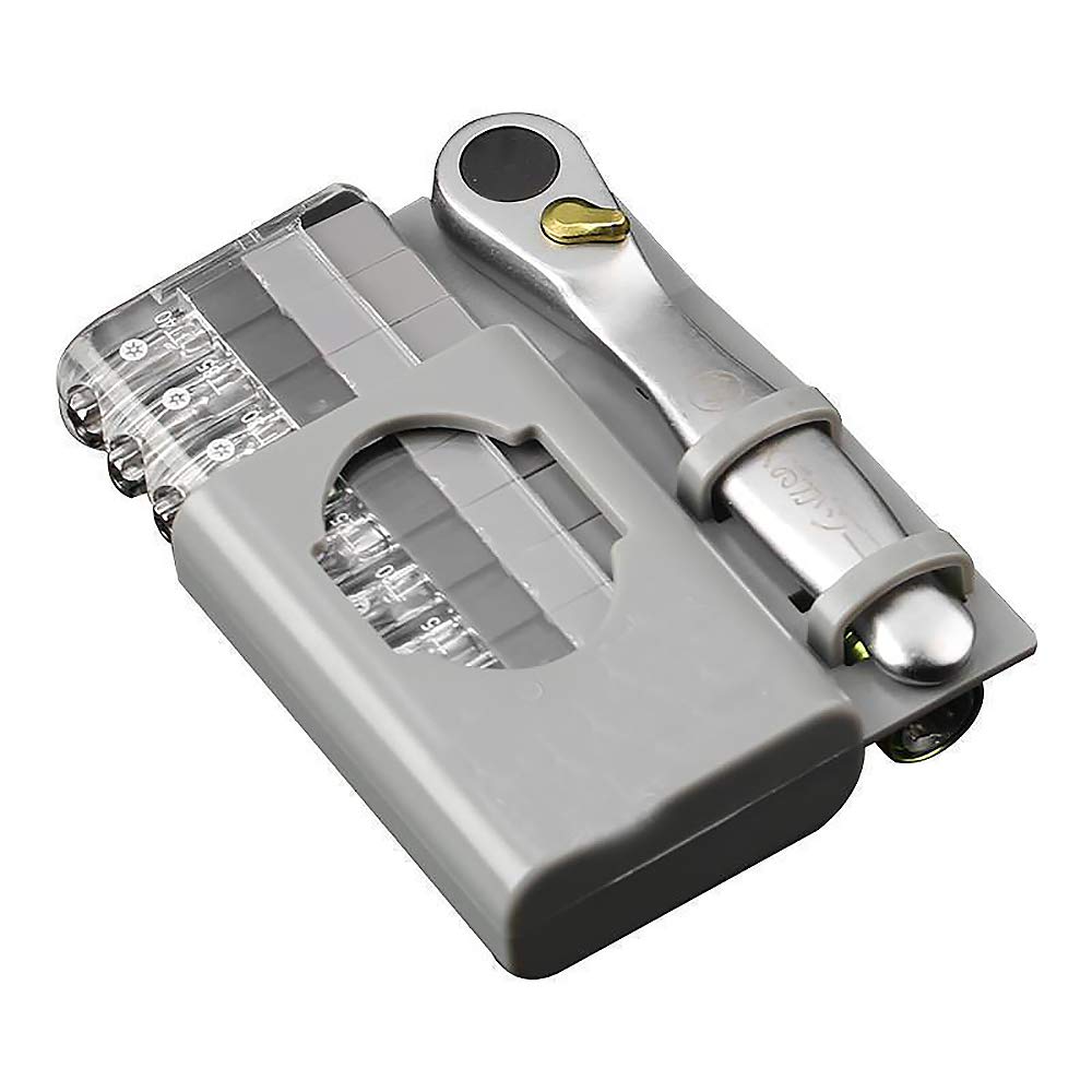 tooloflife Set mit 12 Mikro-Ratschenschlüssel-Schraubendreher-Bit-Set mit umkehrbarem Antriebsgriff und Stecknuss-Adapter für Möbelinstallation und Autoreparatur (FO-9212C) von tooloflife