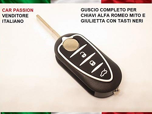 topbest Schlüsselgehäuse Alfa Romeo Mito Giulietta Fernbedienung 3 Tasten Gehäuse Schwarz Weiß von TopBest