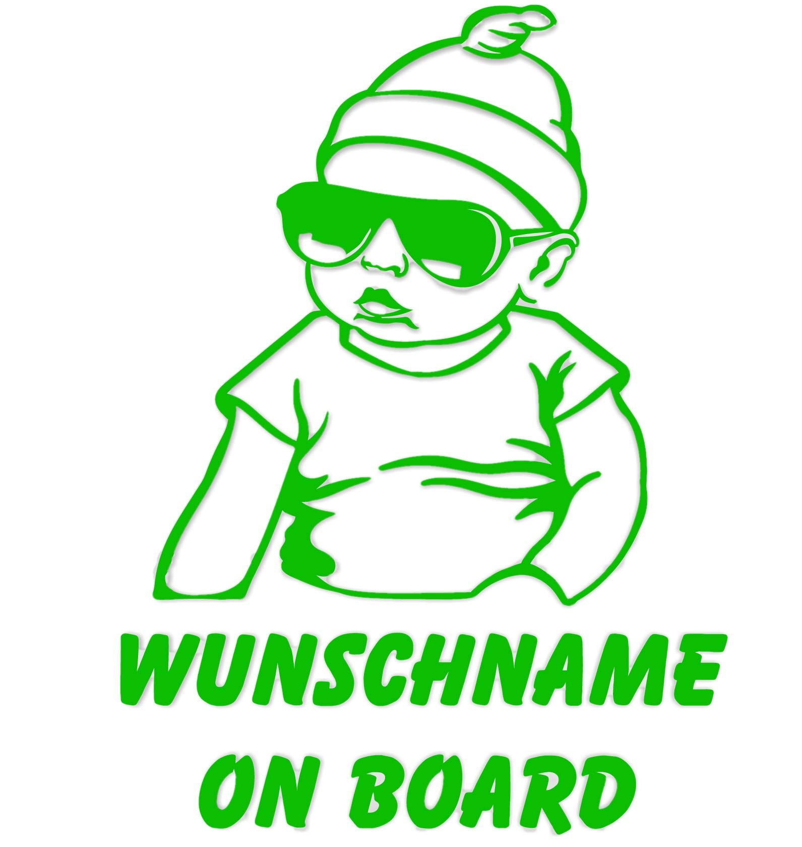 topdesignshop Babyaufkleber mit Wunschname on Board Aufkleber fürs Auto Kinder Baby Sticker von topdesignshop