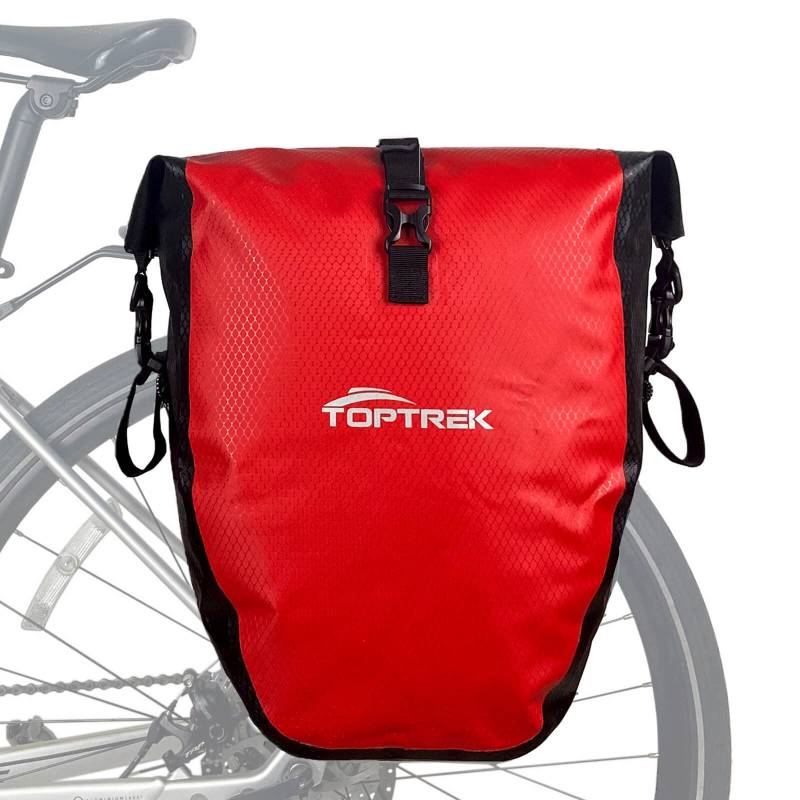 toptrek Fahrradtaschen für Gepäckträger, Fahrradtasche Gepäckträger Wasserdicht mit Schnalle der Neuen Generation, 23-28L Gepäckträgertasche mit Reflektoren, Fahradtasche Hinten Gepäckträger(1 Pack) von toptrek