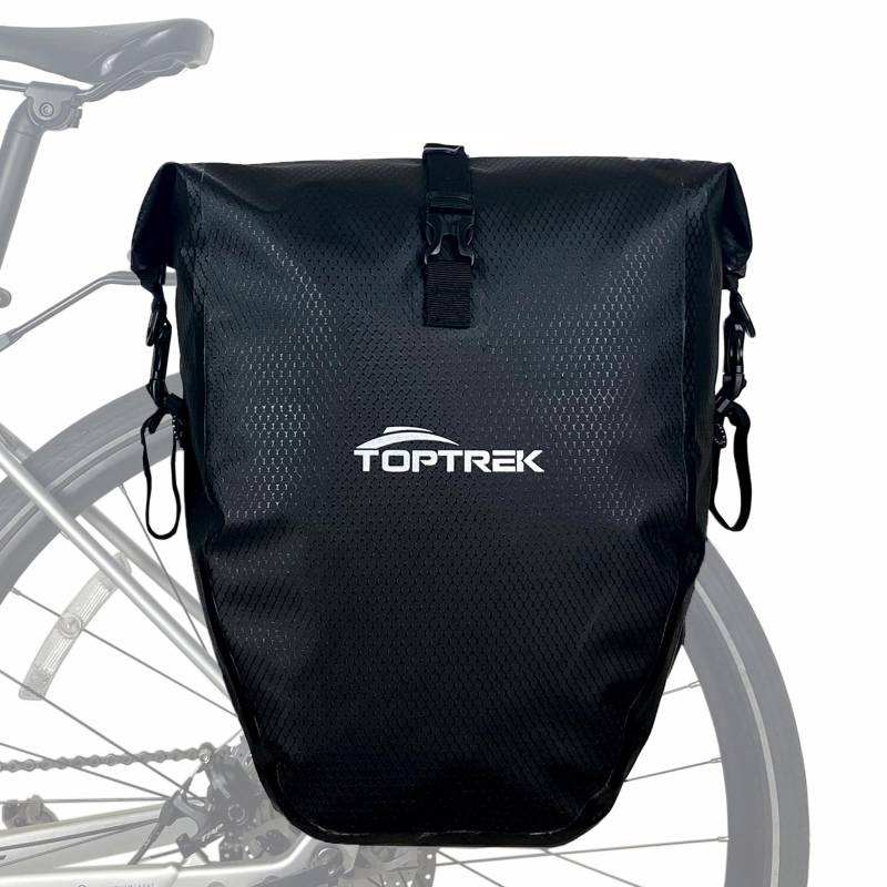 toptrek Fahrradtaschen für Gepäckträger, 23-28L Fahrradtasche Gepäckträger Wasserdicht, 2-in-1 Gepäckträgertasche mit Reflektoren, Fahradtaschen Hinten Gepäckträger mit Tragegriff und Schultergurt von toptrek