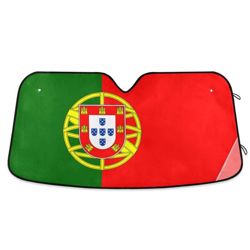 Auto-Sonnenschutz mit Portugal-Flagge, faltbar, reflektierend, Sonnenblenden, Größe 70,1 x 140 cm von tplaotee