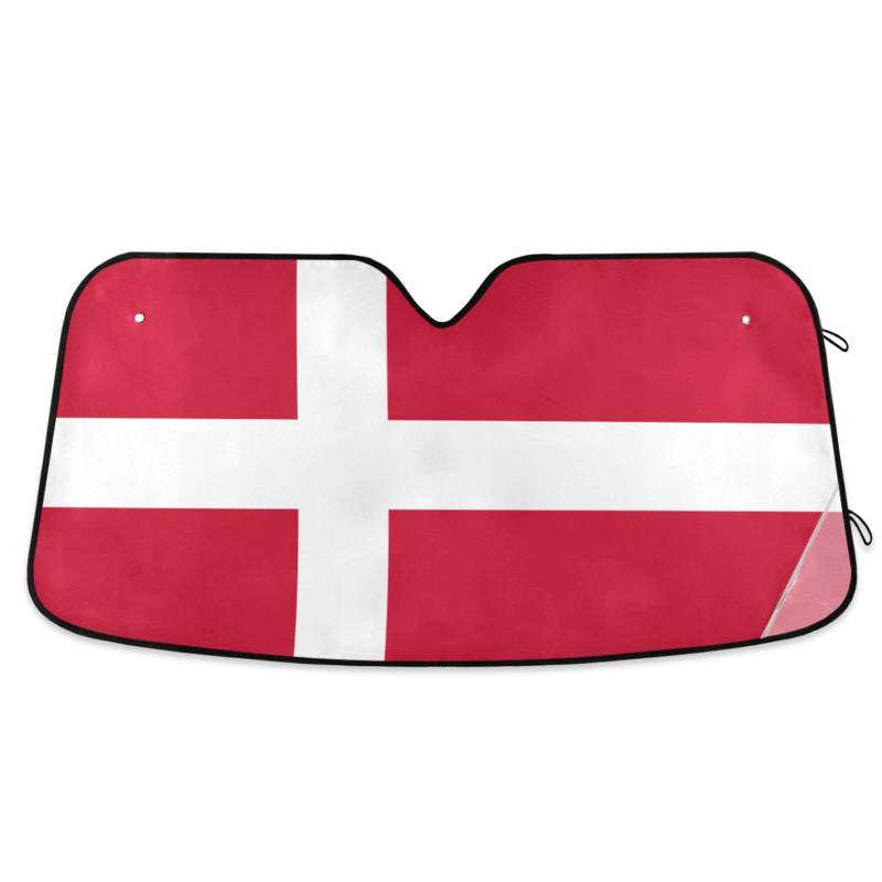 Flagge Dänemark Auto Windschutzscheibe Sonnenschutz Faltbarer Reflektor Sonnenschutz Para Sol Para Ventana de Casa, Größe 70,1 x 139,7 cm von tplaotee