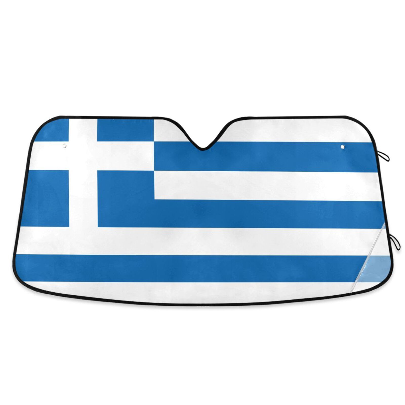 Griechenland-Flagge, blauer Auto-Sonnenschutz, Frontscheibe, faltbar, Sonnenschutz, wie im Fernsehen zu sehen, Größe 70,1 x 140,7 cm Griechenland-Flagge, blauer Auto-Sonnenschutz, Frontscheibe, faltbar, Sonnenschutz, wie im Fernsehen zu sehen, Größe 70,1 x 140,7 cm von tplaotee