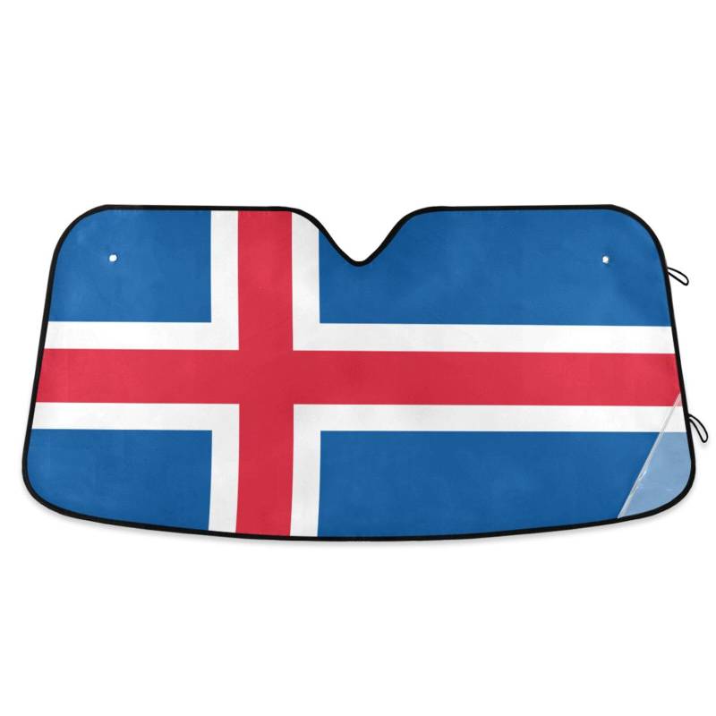 Island-Sonnenschutz für die Windschutzscheibe, faltbar, Hitzeschutz, Größe: 70,1 x 139,7 cm von tplaotee
