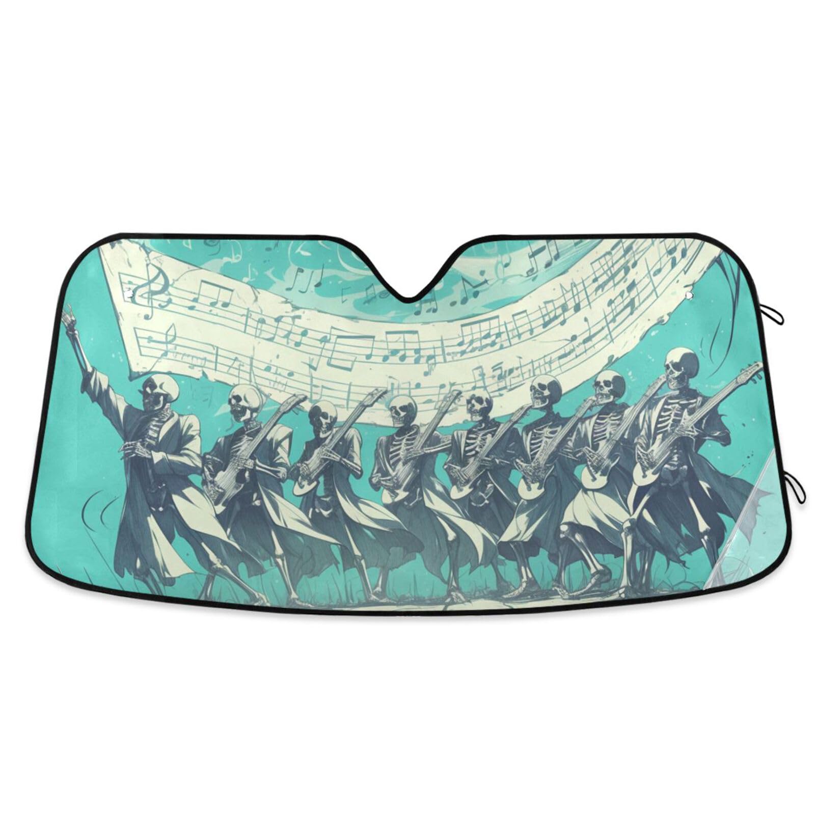 Mysterious Unique Skelett Band Notenblatt Notenblatt Blaugrün Auto Sonnenschutz für Windschutzscheibe Faltbar UV-Schutz Damen Para Sol de Auto Größe 70,1 x 139,7 cm Mysterious Unique Skelett Band Notenblatt Notenblatt Blaugrün Auto Sonnenschutz für Windschutzscheibe Faltbar UV-Schutz Damen Para Sol de Auto Größe 70,1 x 139,7 cm von tplaotee