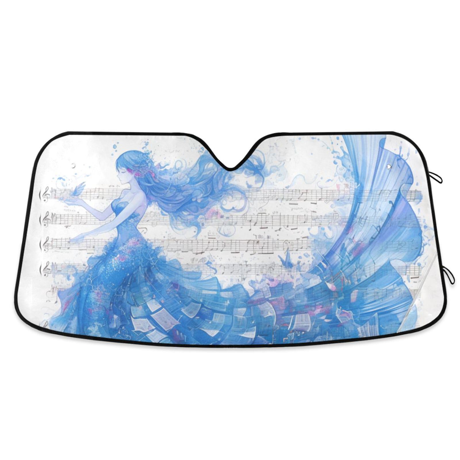 Royal Blue Mermaid and White Sheet Music Shade for car Windshield Folding Reflective Windshield Shades for Vehicles car Sun automaticas para autos, Size 70.1x139.7 cm Royal Blue Mermaid and White Sheet Music Shade for car Windshield Folding Reflective Windshield Shades for Vehicles car Sun automaticas para autos, Size 70.1x139.7 cm von tplaotee