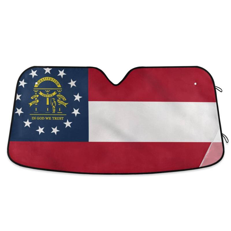 State of Georgia Ga Flags Sonnenschutz für Windschutzscheibe, faltbar, reflektierend, für Autos, Größe 70,1 x 139,7 cm von tplaotee