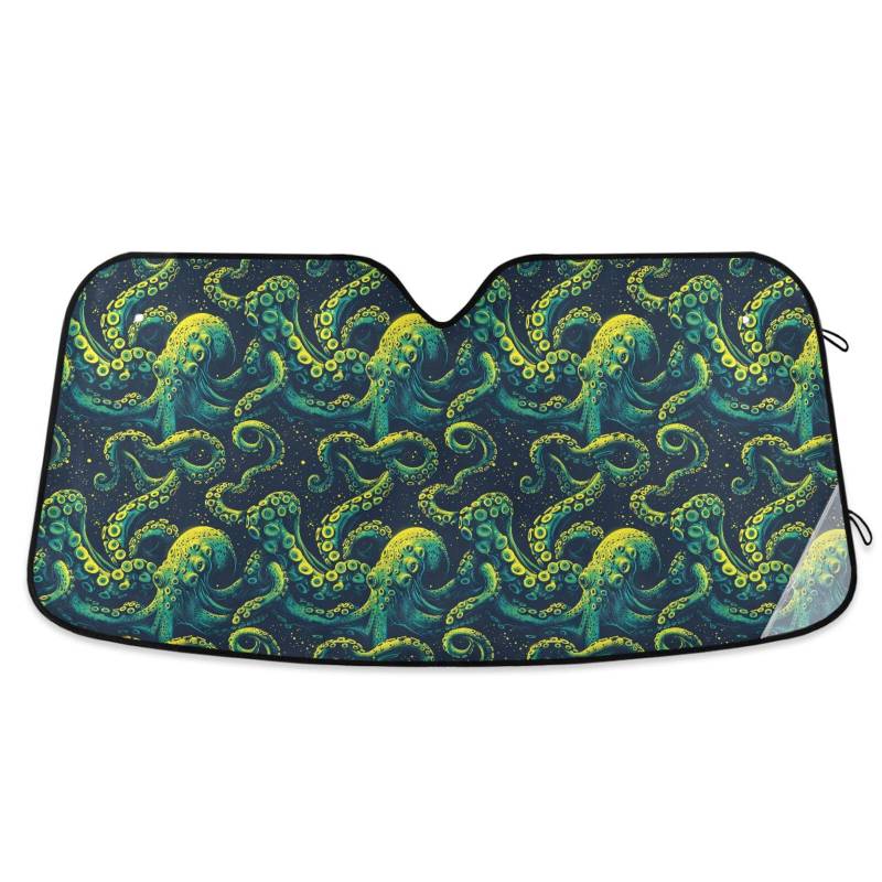 Textur-Tier-Sonnenschutz für Auto, faltbar, reflektierend, hält das Auto kühl, Größe 70,1 x 139,7 cm von tplaotee