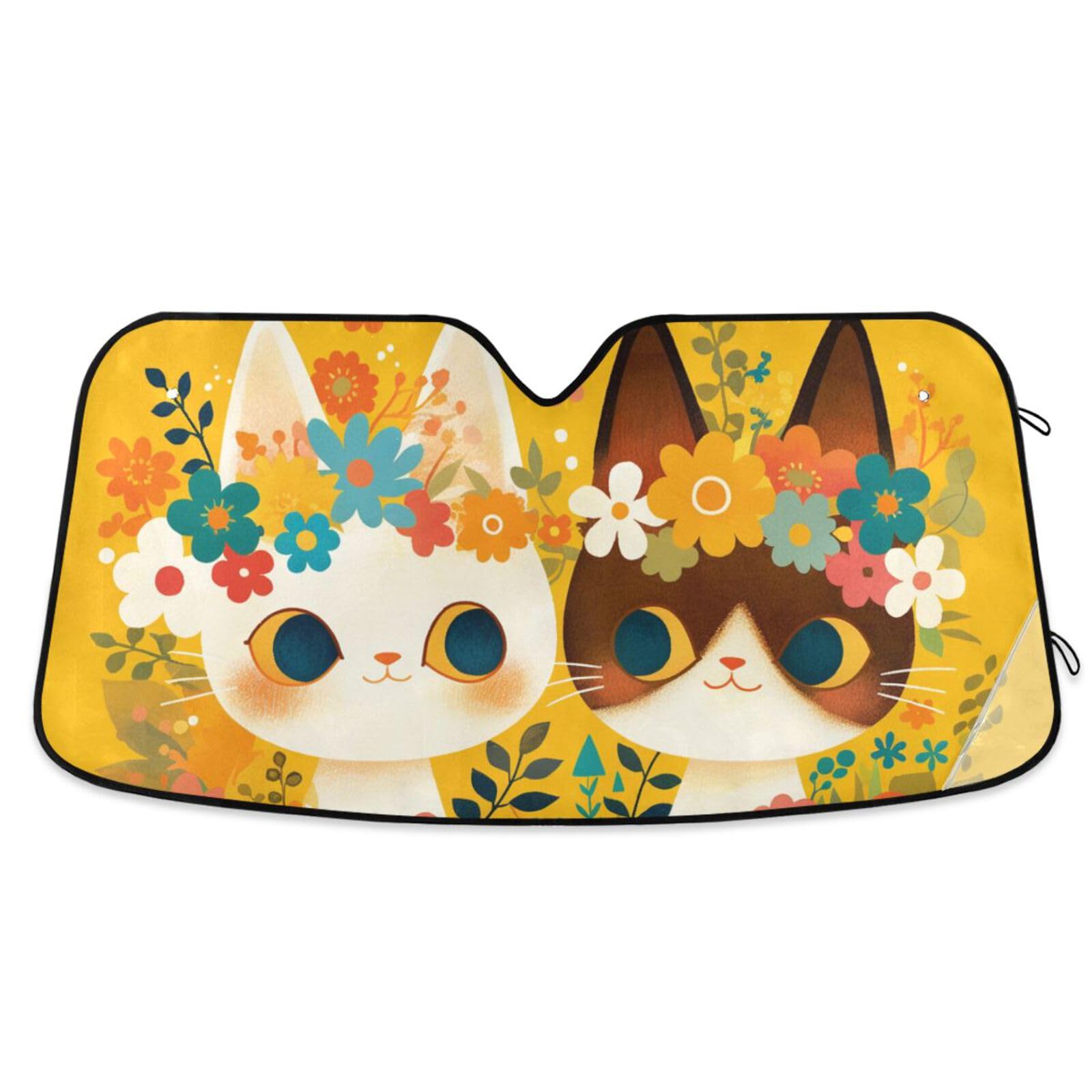 Unverwechselbare niedliche Blumen Vintage Sonnenschutz Abdeckung Faltbarer Sonnenschutz Autos Tapa Sol Para Autos, Größe 70,1 x 139,7 cm Unverwechselbare niedliche Blumen Vintage Sonnenschutz Abdeckung Faltbarer Sonnenschutz Autos Tapa Sol Para Autos, Größe 70,1 x 139,7 cm von tplaotee
