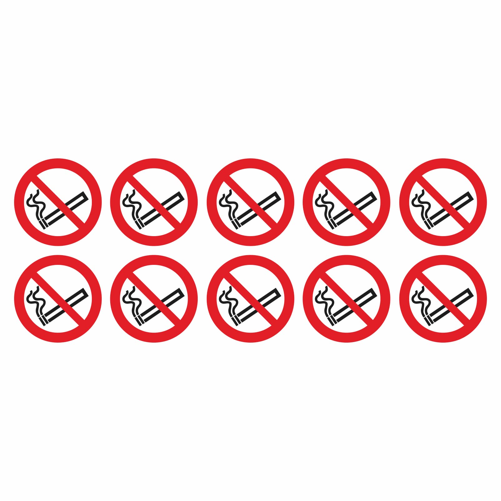 tradercat Aufkleber Rauchen verboten - Warnaufkleber/Hinweisaufkleber für Innen und Aussen mit UV-Schutz-, Hinweis/Gefahr Schild – mit Anleitung (14cm, 10er Set) von tradercat