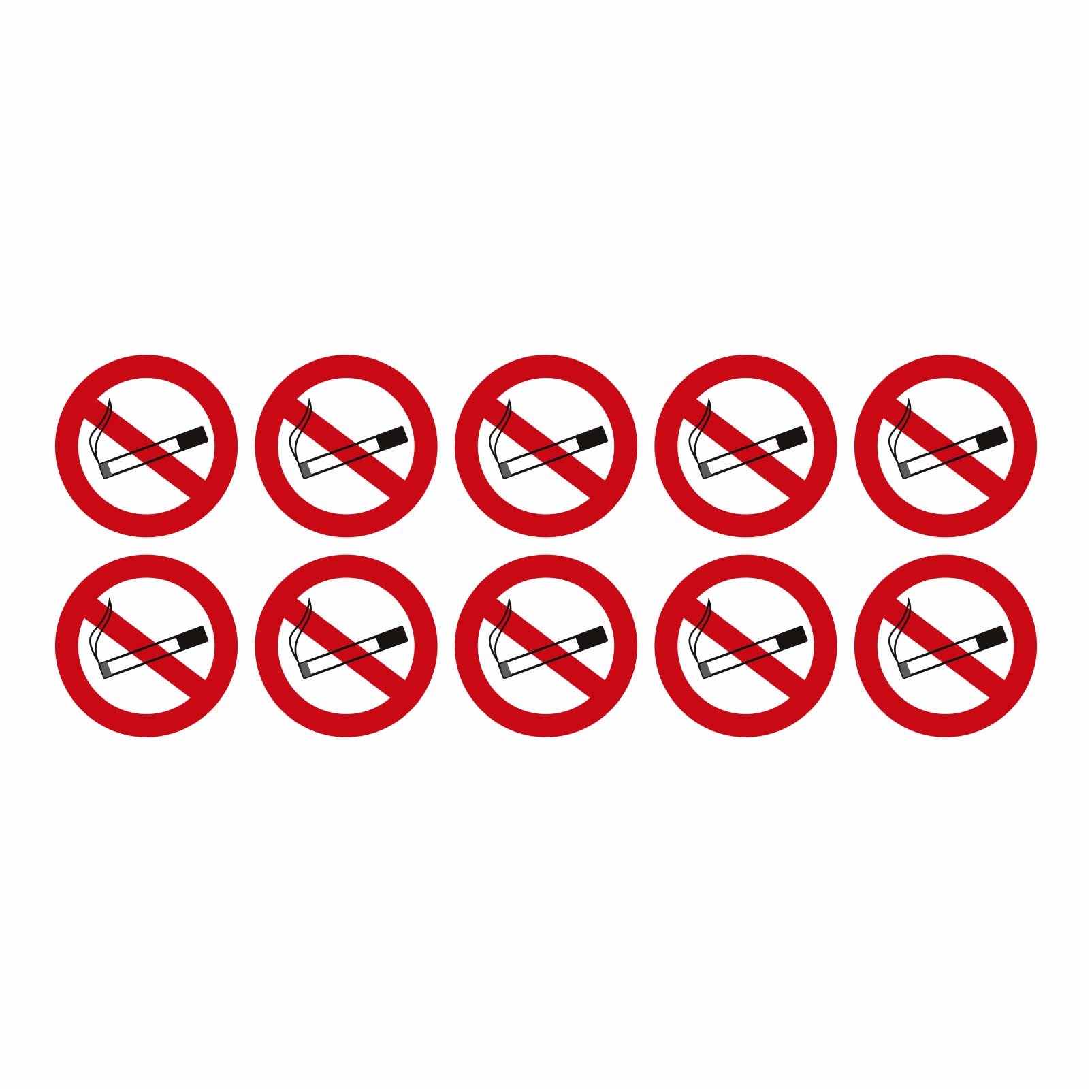 tradercat Aufkleber Rauchen verboten - Warnaufkleber/Hinweisaufkleber für Innen und Aussen mit UV-Schutz-, Hinweis/Gefahr Schild – mit Anleitung (5cm, 10er Set) von tradercat