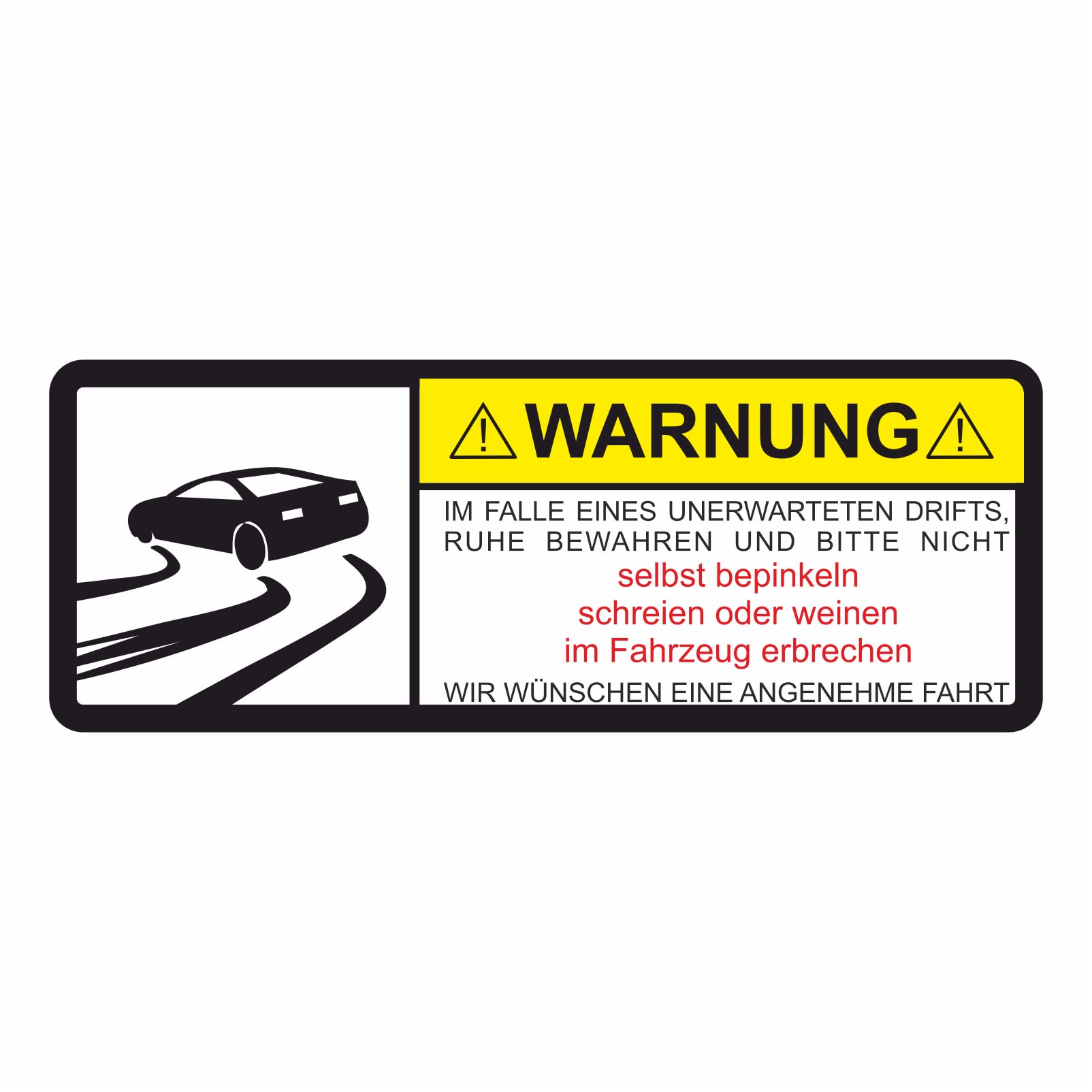 tradercat Auto Aufkleber Berühren Zahnausfall Tuning Sticker für alle Oberflächen -15x5cm - Fenster, Seitenspiegel, Heckscheibe, Motorhaube, Fahrzeug – Digitaldruck von tradercat