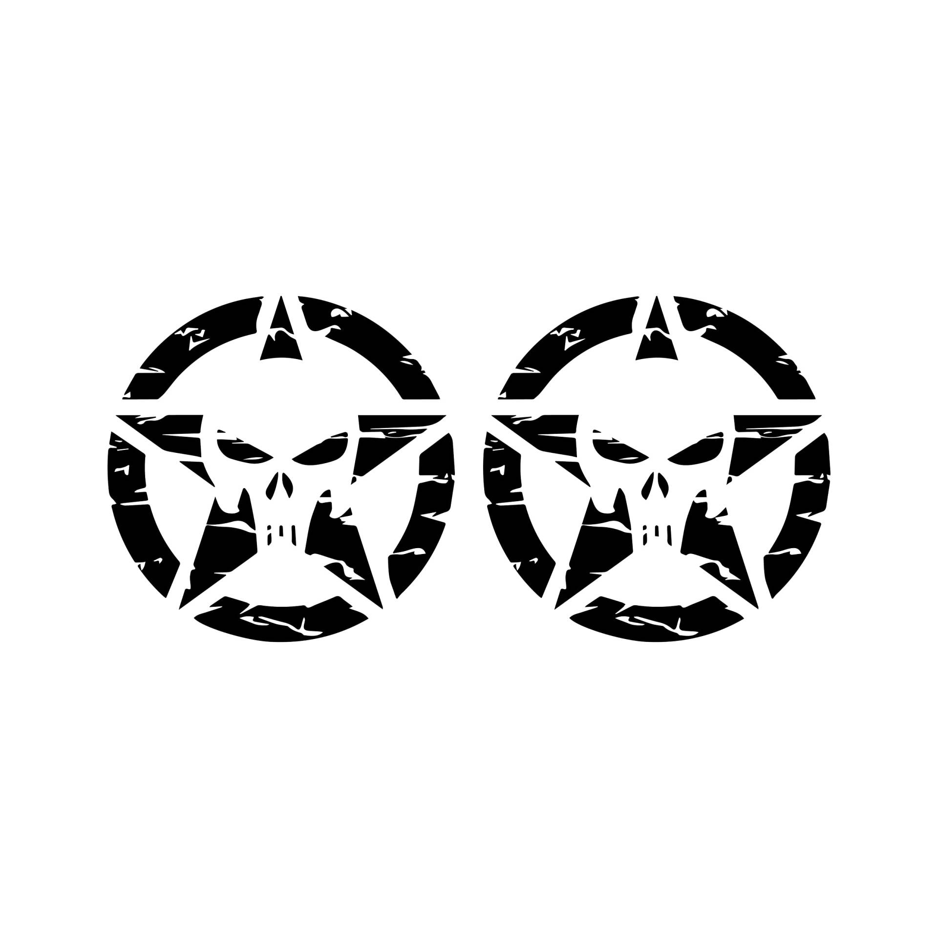 tradercat Auto Aufkleber Punisher Retro Star - Sticker für alle Oberflächen - Fenster, Seitenspiegel, Heckscheibe, Motorhaube, Fahrzeug – mit Anleitung (Schwarz-Matt, 15 x 15 cm) von tradercat