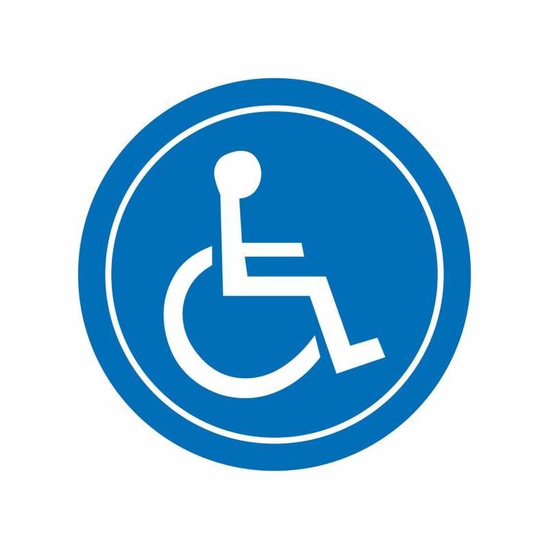 tradercat Auto Aufkleber Rollstuhlfahrer rund Behindert Rollstuhl Ø 12cm Sticker für alle Oberflächen - Fenster, Seitenspiegel, Heckscheibe, Motorhaube, Fahrzeug – Digitaldruck von tradercat