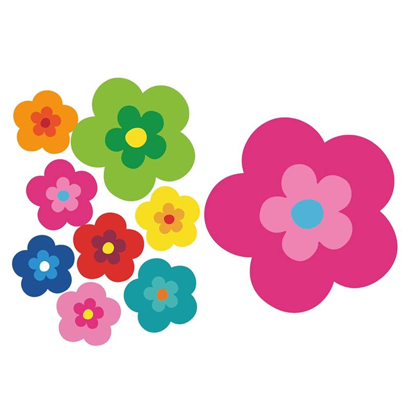 tradercat pril Blumen Sticker I autoaufkleber Blumen 9 Stück als Set I Retro Aufkleber für Jede Glatte Oberfläche, ideal für Ihr Auto I prilblumen Aufkleber (Pink) von tradercat