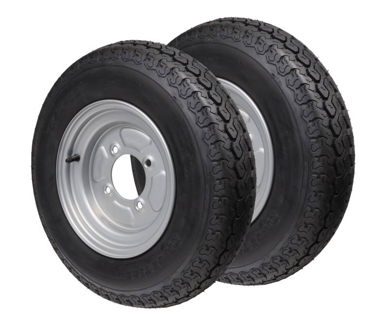 Komplettrad Anhänger 4.50 10 400 kg Mittelloch 85 mm Lochkreis 4x115 Reifen französischer Lochkreis 3.50B x 10 H2 ET 0 (2) von trailer parts4u
