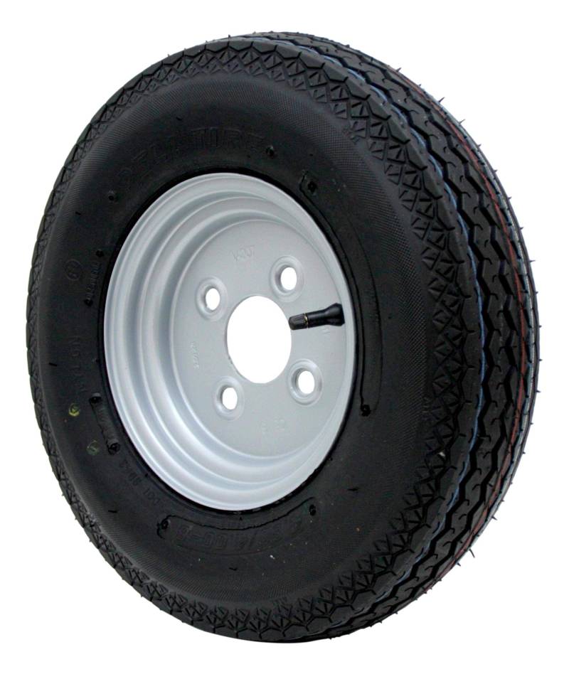 p4U DDR Stema Anhänger Deli Reifen Ersatzrad Komplettrad | 4.00-8 | 4.80-8 | 4PR | 62M >> !! NICHT MITTELLOCH-DURCHMESSER !! | Luftrad Rad 8 Zoll | 4,80-8/4,00-8 von trailer parts4u