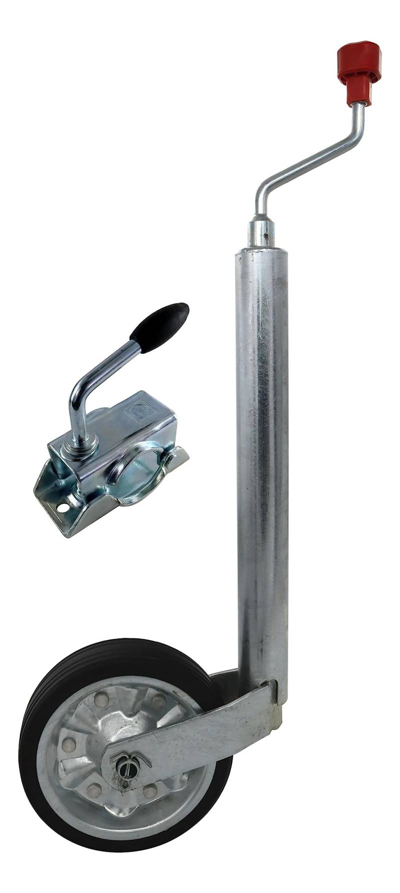 trailer parts4u Alko Original Stützrad Ø48 300kg Anhänger Wohnwagen Wohnmobil Caravan Camping 1222437 (Mit Klemmschelle) von trailer parts4u