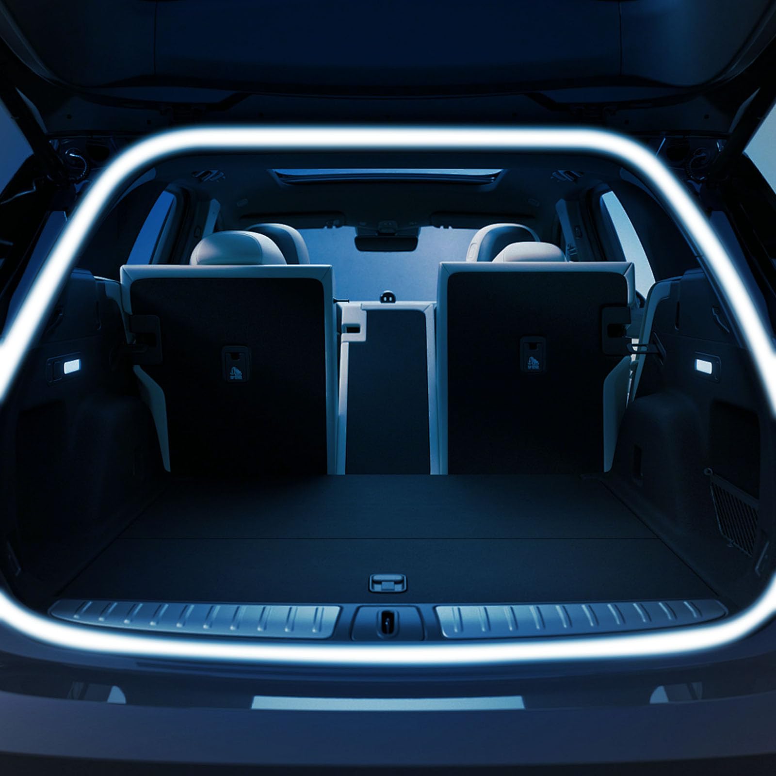 Kofferraum Lichtstreifen,Kofferraum LED Streifen,Dynamic Flowing Car Trunk Light Strip,Automatischer Sensor Tail Box Led Strip Lights für Auto Kofferraum Dekoration (Blau, Full Circle 4 m) von tsaChick