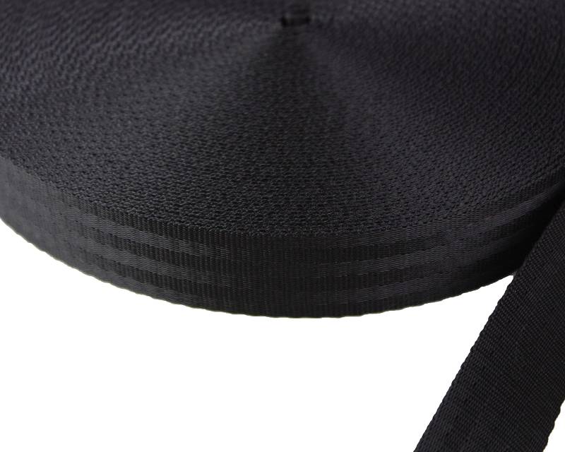 Gurtband TN25-03 schwarz 25mm breit - 25 Meter Länge / 2,5 cm Breite von tukan-tex