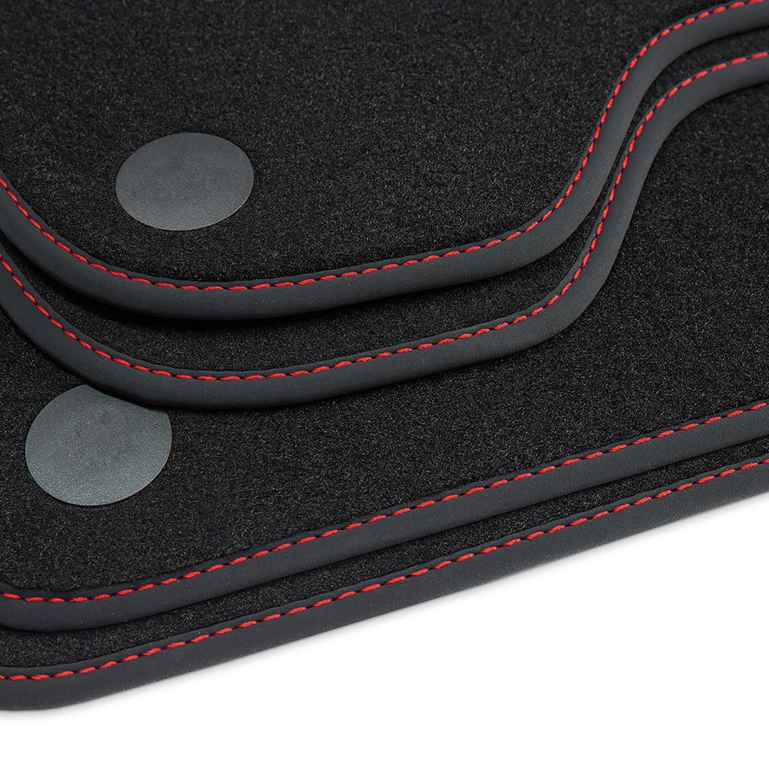 tuning-art B83 Fußmatten Exclusive für Mercedes-Benz V-Klasse W447 Vito 2014-, Naht:Rot von tuning-art