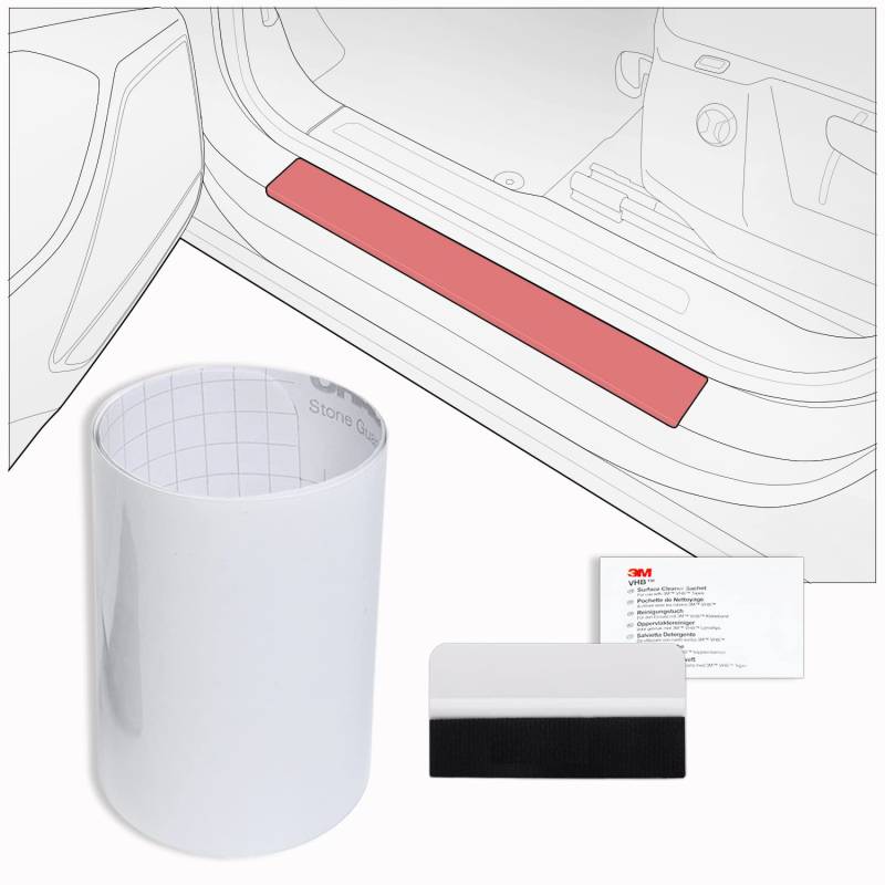 tuning-art FE100 Einstiegsleisten Schutzfolie Rakel passend für VW Caddy 4 Maxi 2015-2019, Farbe:Transparent von tuning-art
