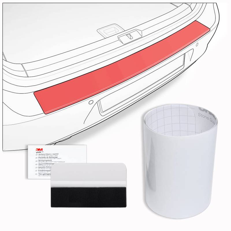 tuning-art FL104 Ladekantenschutz Folie mit Rakel passend für VW T6 T6.1 Multivan California 2015-2024, Farbe:Transparent von tuning-art