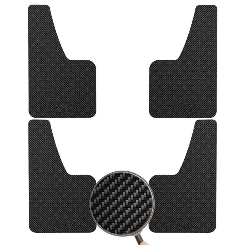Auto Schmutzlappen Auto Universal Schwarz ROT Carbon Faser Effekt Geformt Kotflügel Kotflügel Abdeckung Vorne Hinten Styling Zubehör Auto Kotflügel(4pcs Black) von tusgt