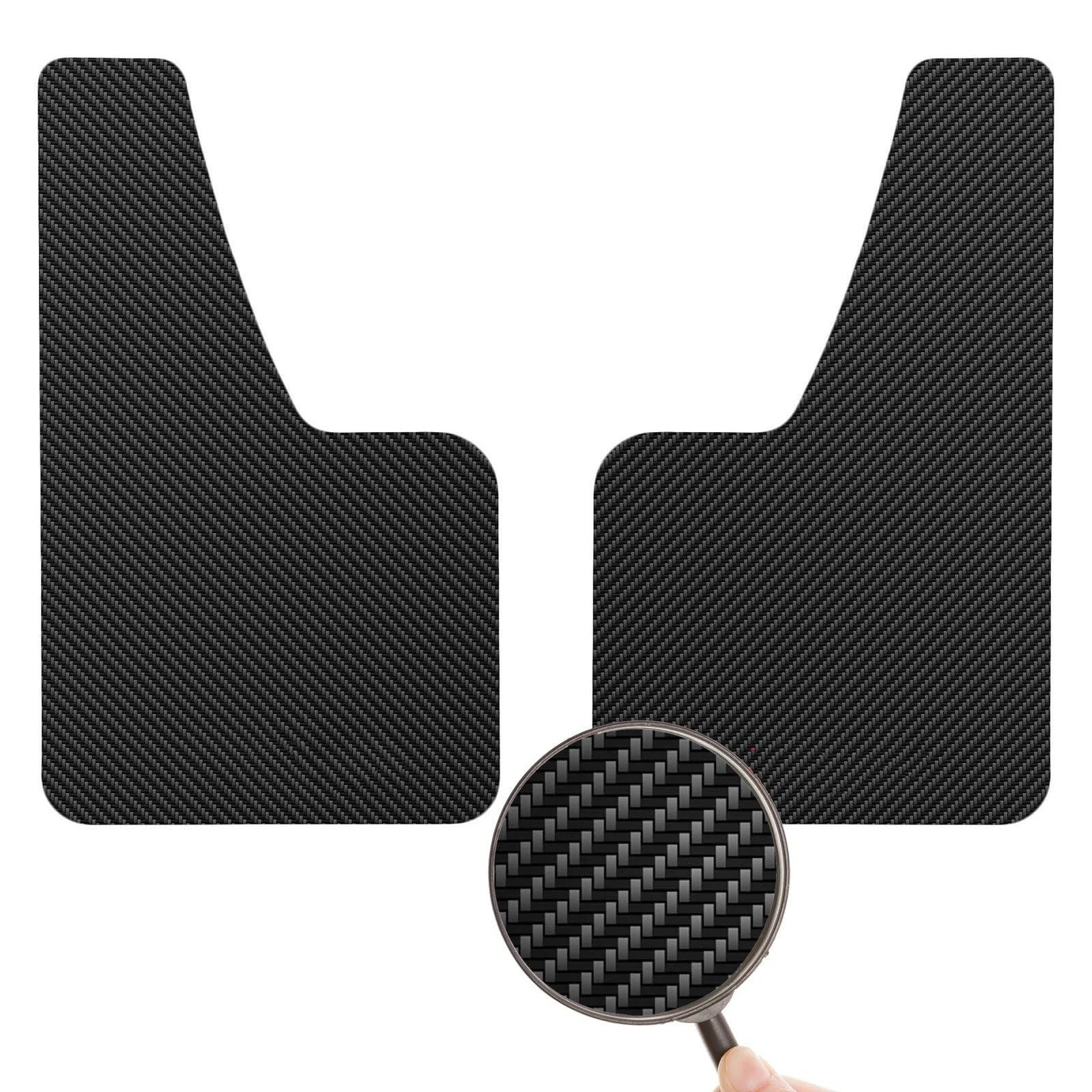Auto Schmutzlappen Kohlefaser -Effekt Splash Guards Car Fender Deckung Universell Vordere Heckzubehör Auto Kotflügel(2pcs Black) von tusgt