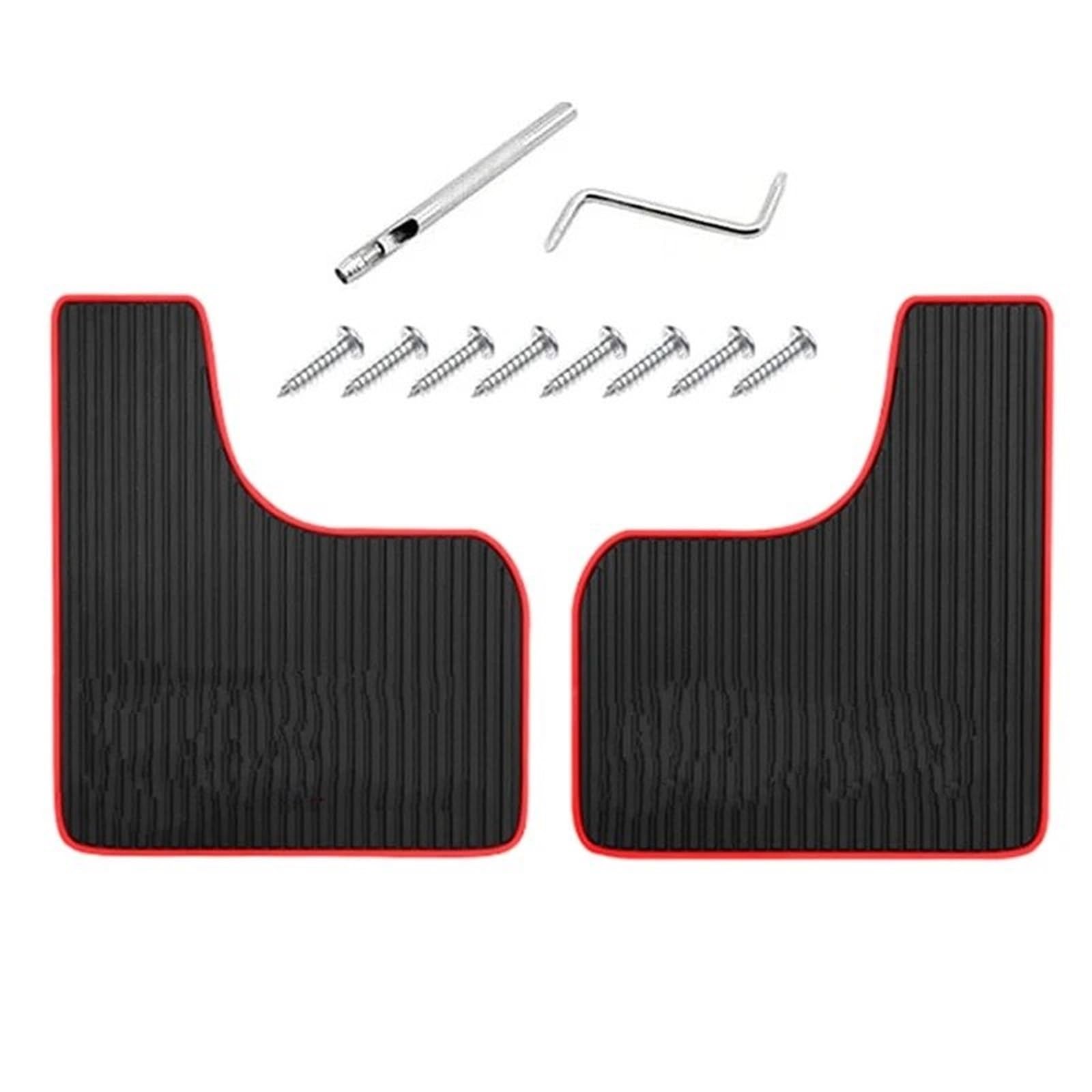 Auto Schmutzlappen Universal Auto Vorne Hinten Räder Schmutzfänger PP Splash Fender Guards Auto Zubehör Auto Kotflügel(2pcs Red) von tusgt
